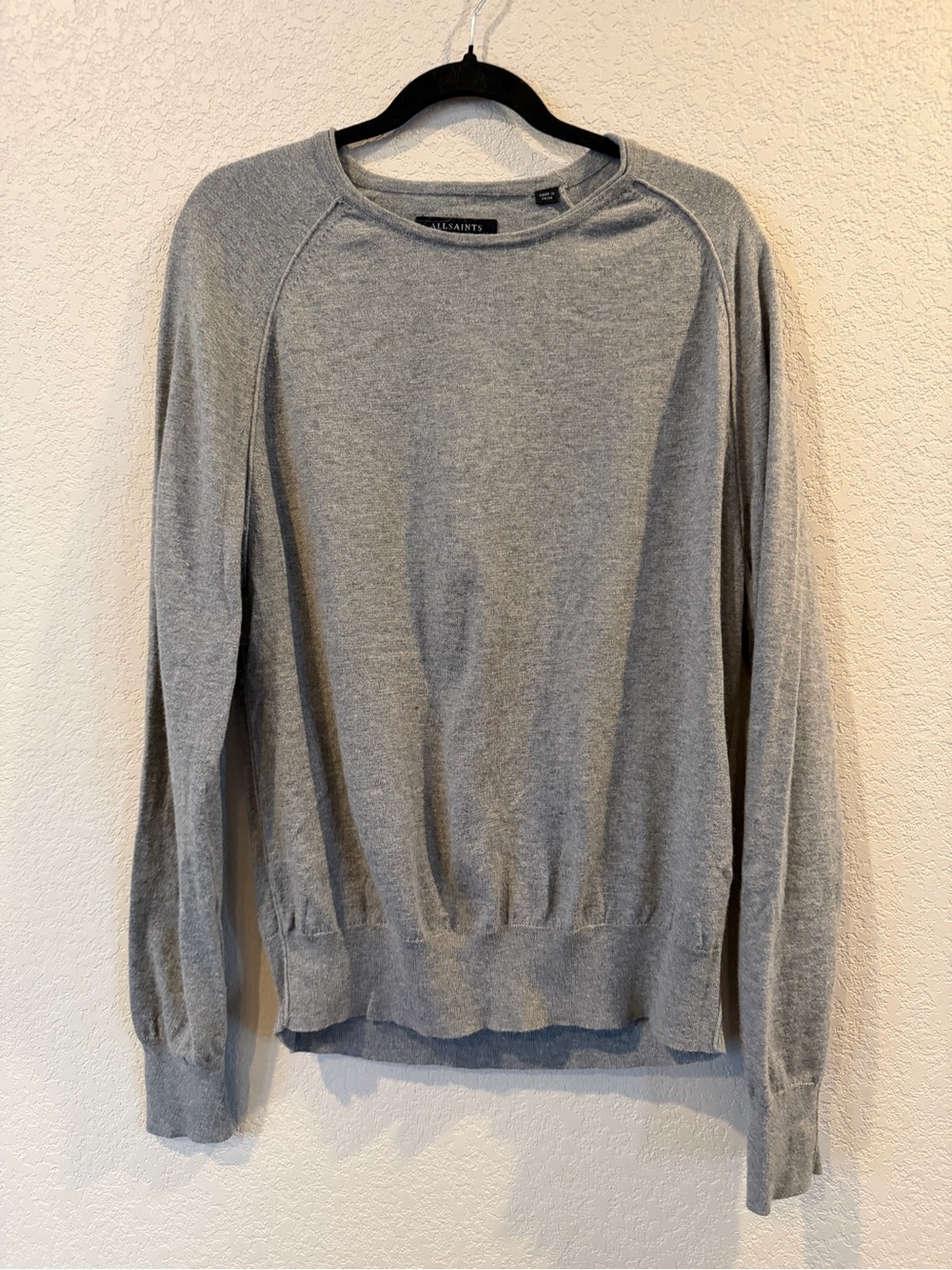 All Saints Light Grey Crewneck Sweater